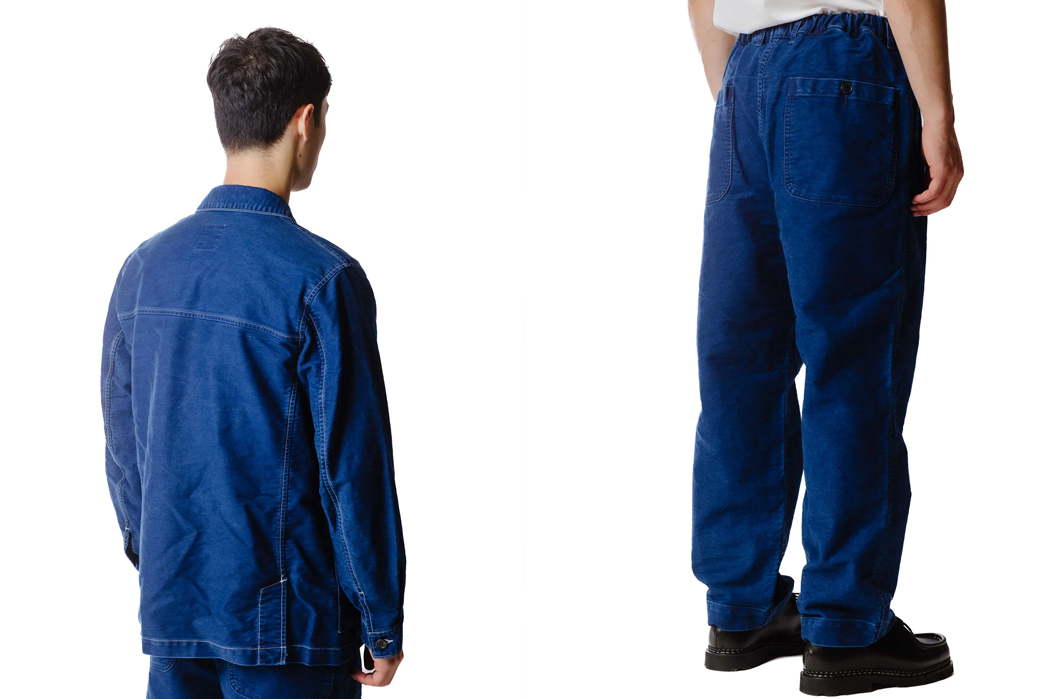 We're-Diggin'-Sage-de-Cret's-Indigo-Dyed-Moleskin-back-jacket-and-jeans-model