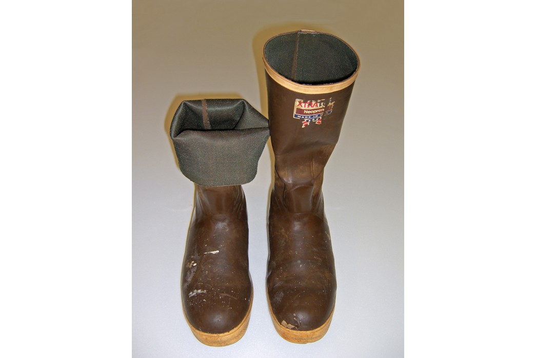 Alaskan-Odyssey-Fishing-Fleet-Workwear,-Part-I-Vintage-Xtratuf-branded-rubber-fisherman-boots.-Image-via-The-Smithsonian.