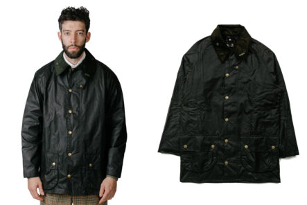 Barbour-Updates-Beaufort-Jacket-Fit-for-40th-Anniversary-Edition-front-model-and-front