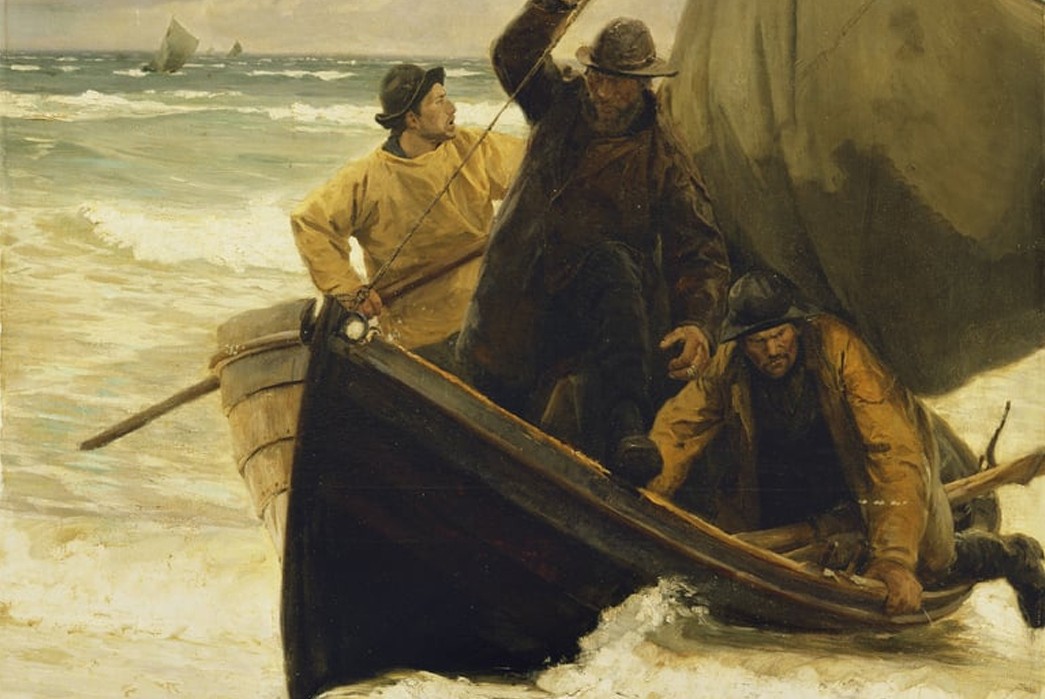 Happiness-is-a-Warm-Puppy---A-History-of-Peanuts-Fishermen-Returning-Home,-Skagen-(1885)-by-the-Danish-painter-Peder-Severin-Krøyer.-Image-via-Meisterdrucke.de.