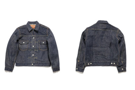 Sugar-Cane's-14.25-oz.-1953-Denim-Jacket-is-Back-in-Stock-at-Hinoya-Front-and-back