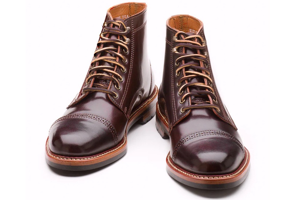 The-Maine-Attraction-All-About-Leather-Footwear-Being-Made-in-Maine-Rancourt-&-Co.-shell-cordovan-cap-toe-boots.-Image-via-Rancourt.