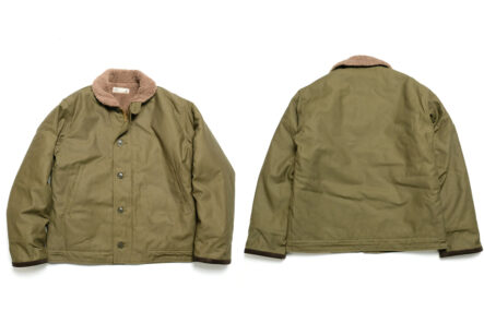 Buzz-Rickson's-Issues-N-1-in-Olive-Drab-Cotton-Satin-front-and-back