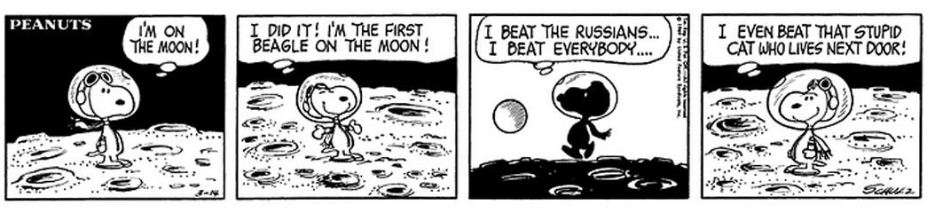 Peanuts-Pt.-2-Snoopy-(and-not-the-neighbor's-cat)-on-the-moon,-March-14,-1969-via-Go-Comics