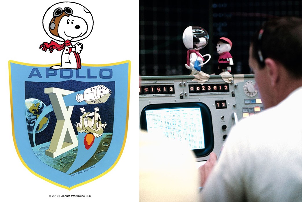 Peanuts-Pt.-2-The-Apollo-10-Mission-Patch-via-PBS-SoCal-and-Astronaut-Snoopy-and-Charlie-Brown-figurines-helping-out-at-the-Apollo-10-Control-Centre-via-Kennedy-Space-Center
