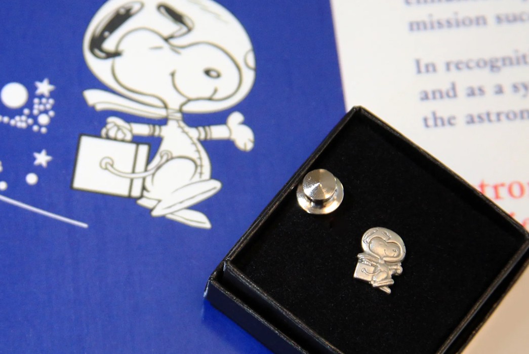 Peanuts-Pt.-2-The-Silver-Snoopy-Award-pin,-certificate,-and-commendation-letter-with-the-date-it-went-to-space-via-NASA