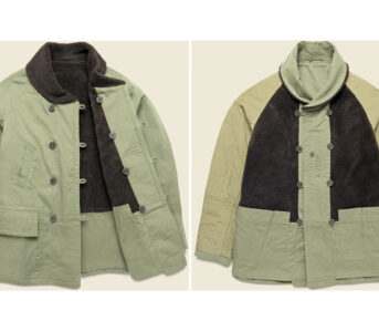 Universal-Works-Made-a-Reversible-Olive-Drab-Mackinaw-front-outside-and-inside