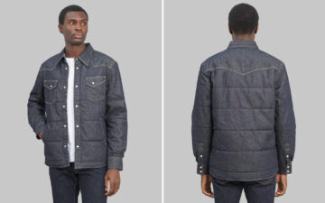 The-Flat-Head's-Denim-Puffer-Jacket-Will-Sell-Out-front-and-back-model