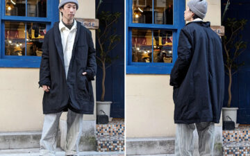Garment-Reproduction-of-Workers'-Cezanne-Atelier-Coat-is-the-King-of-Sloppy-Overcoats-front-and-back-model