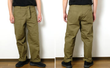 Tighten-Up-with-A-Vontade's-Military-Herringbone-Belted-Utility-Trousers-front-and-back-model