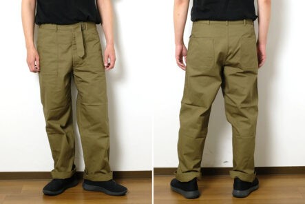 Tighten-Up-with-A-Vontade's-Military-Herringbone-Belted-Utility-Trousers-front-and-back-model