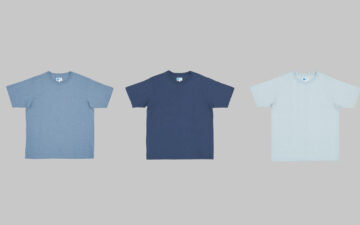 Japan-Blue-Introduces-Recycled-Denim-Cotton-T-Shirts-blue-dark-blue-and-light-blue-front