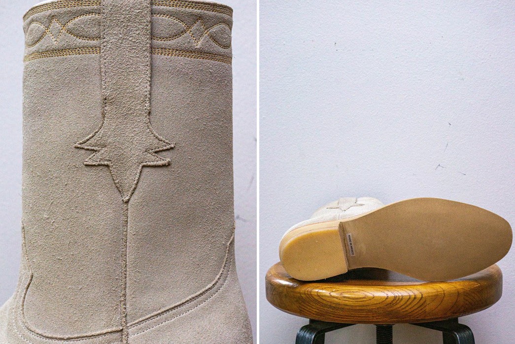 Wythe Had Its High Nap Suede Roper Boots Made in Leon, Mexico