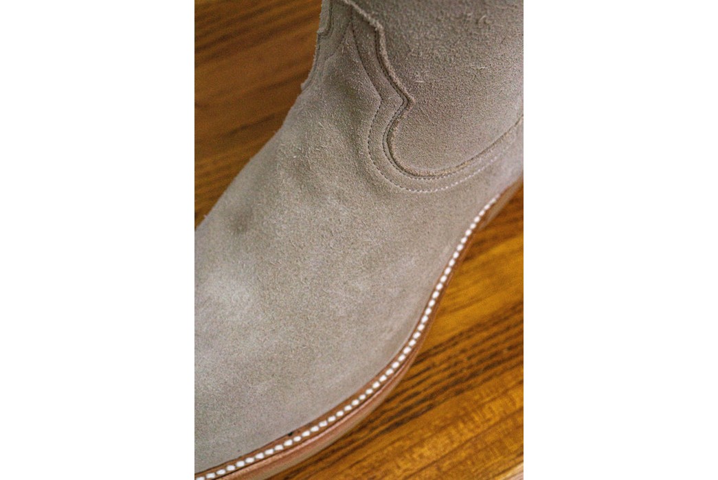 Wythe Had Its High Nap Suede Roper Boots Made in Leon, Mexico