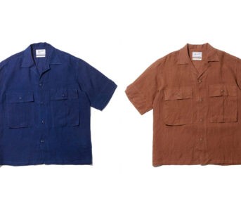Resortwear-Cool-Meets-Military-Sensibility-with-the-Soundman-Morris-Shirt-blue-and-brown-front