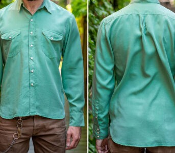 Wythe's-Made-Its-Pearlsnap-Shirt-from-Regenerated-Tencel-Gabardine-front-and-back-model